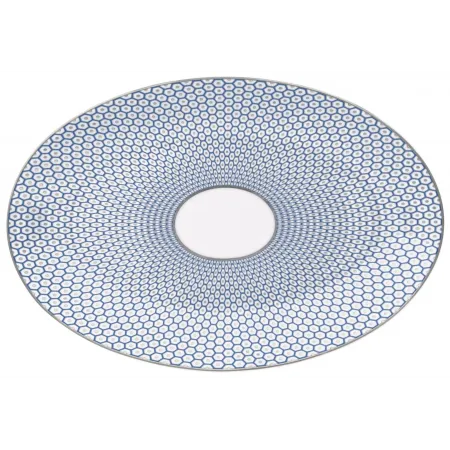 Tresor Blue Oval Dish/Platter Small motive No3 30 in. x 20 in.