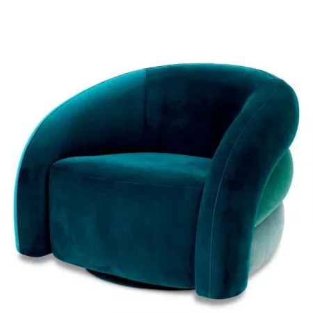 Novelle Savona Sea Green Velvet Swivel Chair