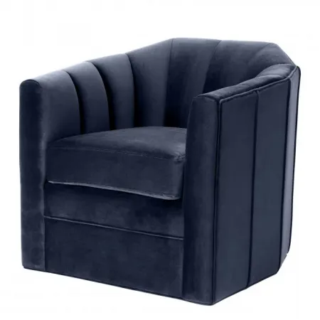 Swivel Chair Delancey Savona Midnight Blue Velvet