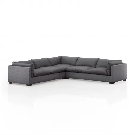 Westwood 3 Pieces Sectional 122" Charcoal