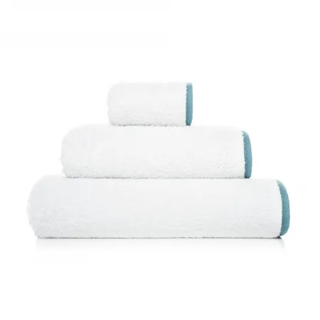 Portobello White/Petrol Bath Towels