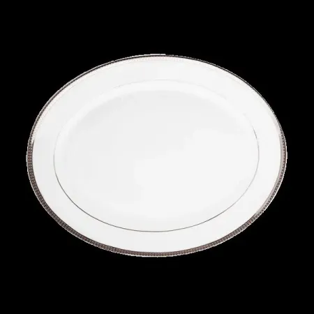 Symphonie White/Platinum Oval Dish