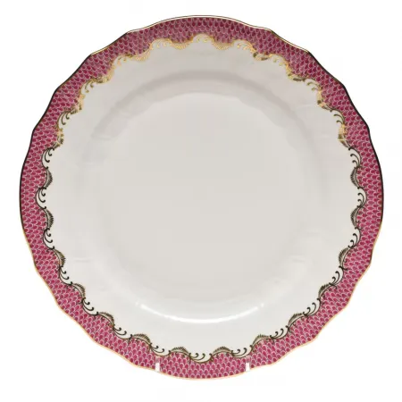 Fish Scale Pink Dinner Plate 10.5 in D