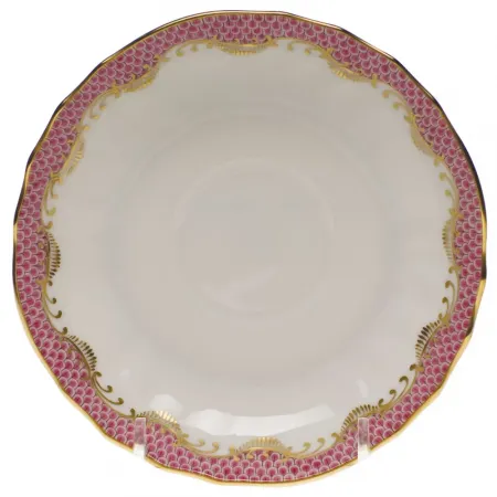 Fish Scale Pink Canton Saucer 5.5 in D