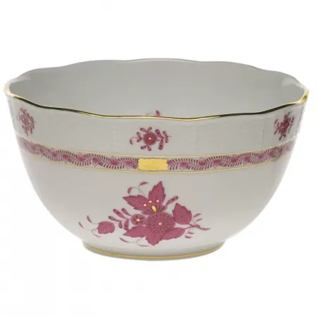 Chinese Bouquet Raspberry Round Bowl 3.5 Pt 7.5 in D