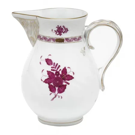 Chinese Bouquet Raspberry Pitcher 60 Oz 7.75 in H