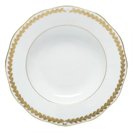 Golden Laurel Gold Rim Soup Plate 8 in D