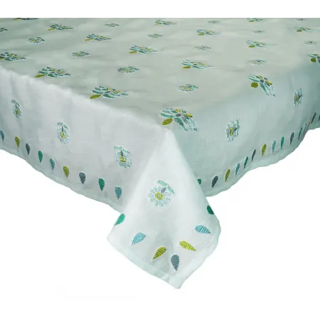 Lima 54" x 110" Tablecloth in Seafoam & Green