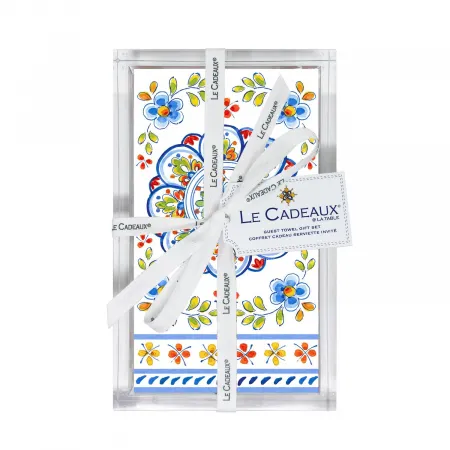 Madrid White Guest Towel/Buffet Napkins in Holder