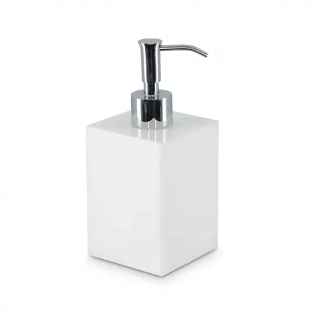 Ice White Lucite  Lotion/Soap Dispenser (3"W x 6.75"H) Silver Pump