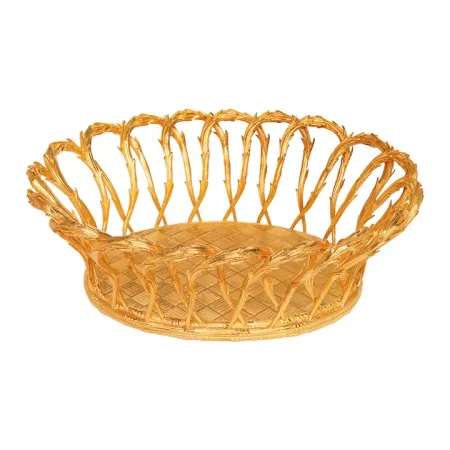 Braided Fruit Basket (oval) Gold Plated Bronze