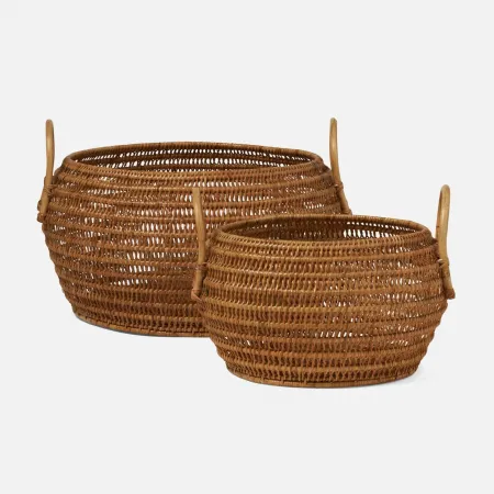 Aneta Natural Baskets Rattan, Set Of 2