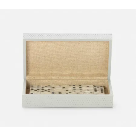 Dayton Light Gray Domino Box Set Full-Grain Leather