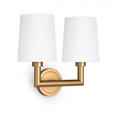 Southern Living Legend Sconce Double, Natural Brass