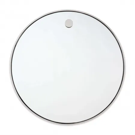 Hanging Circular Mirror, Polished Nickel