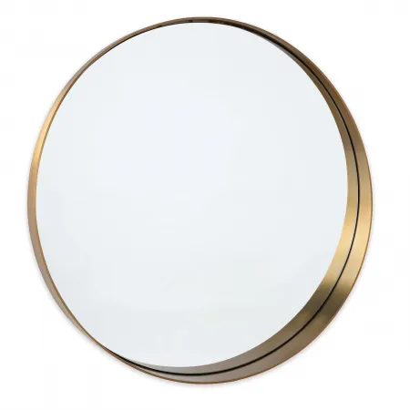 Gunner Mirror Round, Natural Brass