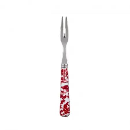 Toile De Jouy Red Cocktail Fork 5.75"