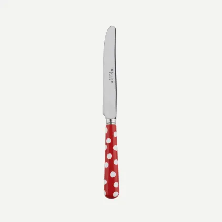 White Dots Red Breakfast Knife 6.75"