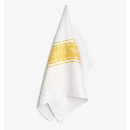 Parma Kitchen Towel Set of 2 18 x 28 White/Yellow