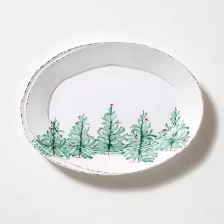 Lastra Holiday Small Oval Platter 13.5"L, 10"W