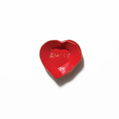 Lastra Red Heart Mini Amore Plate 4.5"L, 4.25"W, 1"H