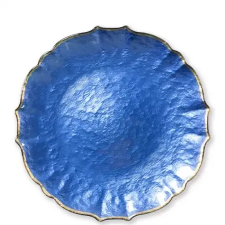 Baroque Glass Cobalt Service Plate/Charger 13"D