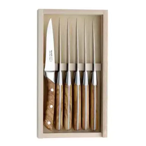 French Home Laguiole Faux Yellow Ivory Steak Knives, Set of 4