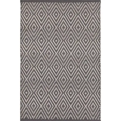 Diamond Black/Ivory Handwoven Indoor/Outdoor Rug