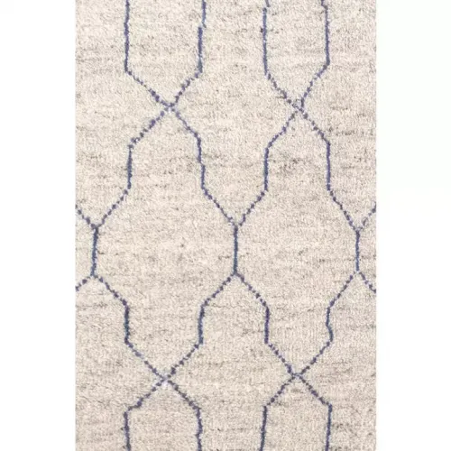 Dash Albert Harris Blue Hand Micro Hooked Wool Rug 9' x 12