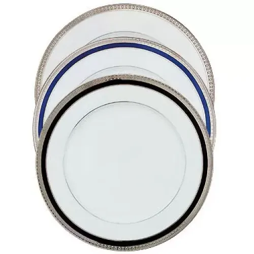 Symphonie Large Dinner Plate Blue/Platinum 28 Cm