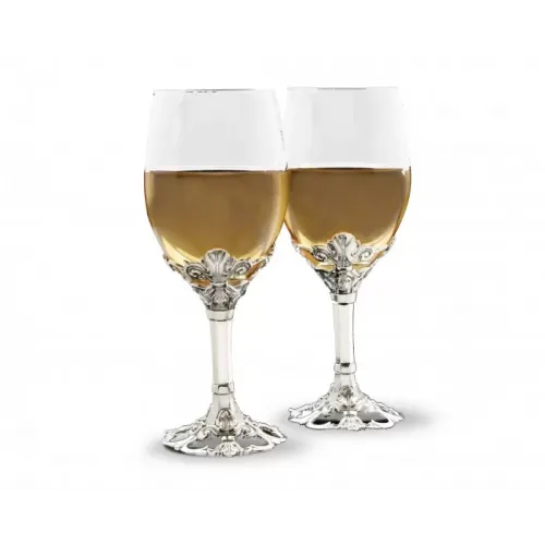 Fleur De Lis - Stemmed Wine Glasses - Set of Four