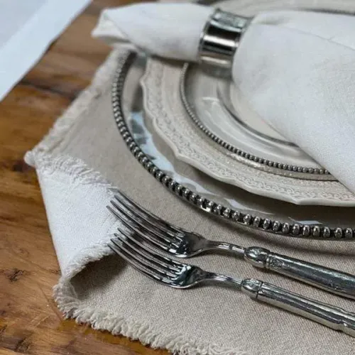 Fringe Cotton Linen Placemat, Set of 4