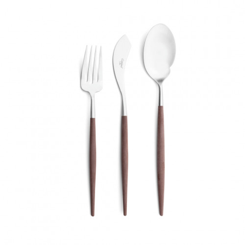 Cutipol GOA brown/silver chopsticks with holder 1 piece