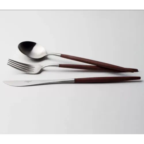 Cutipol GOA brown/silver chopsticks with holder 1 piece