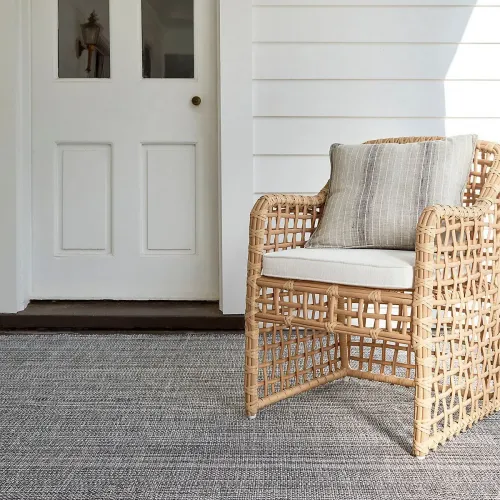 Tattersall Black Handwoven Indoor/Outdoor Rug