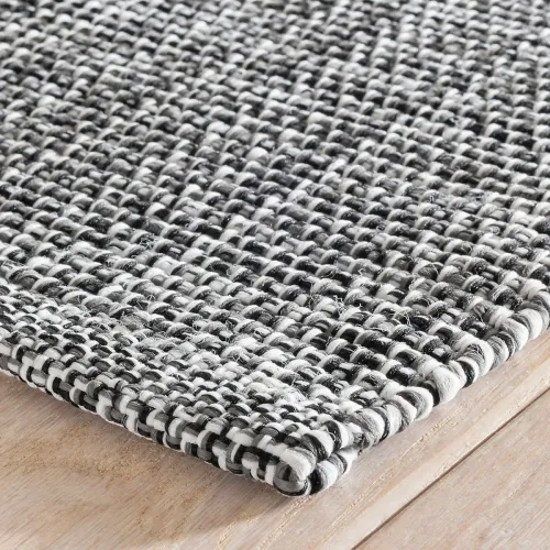 Tattersall Black Handwoven Indoor/Outdoor Rug