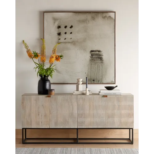 Four Hands Kelby Sideboard Light Wash Carved Mango Gracious Style