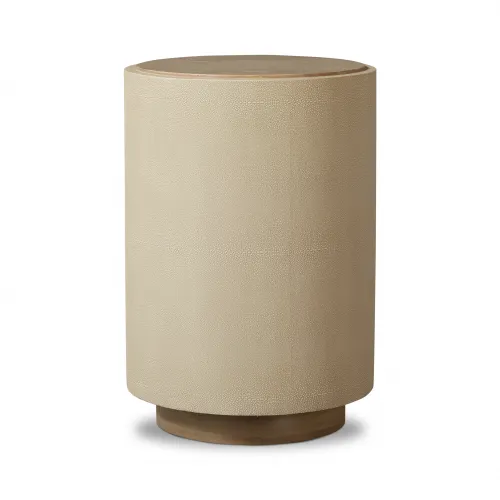Four Hands Crosby Side Table Light Cream Shagreen Gracious Style
