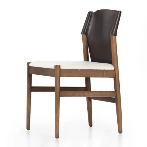 Four Hands Lulu Armless Dining Chair Espresso Leather Gracious Style