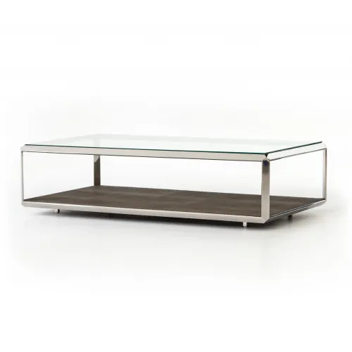 Four Hands Shagreen Shadow Box Coffee Table Steel Gracious Style