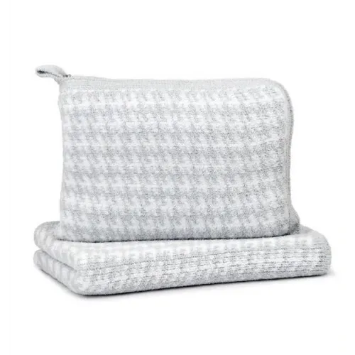 Houndstooth Half Throw with Pouch Set 33