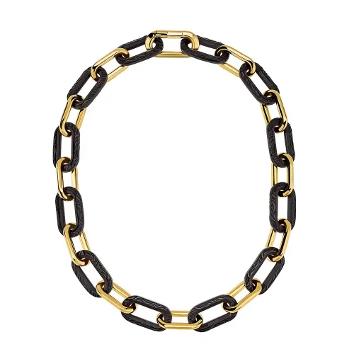 Lalique Empreinte Animale Bracelet - Black Crystal, Yellow Gold Plated