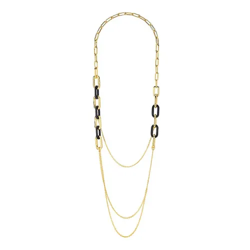 Lalique Necklace - Empreinte Animale - Black Crystal, 18K Yellow