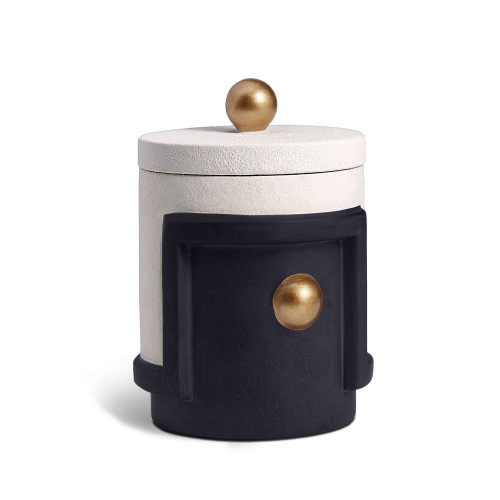 L'Objet Cubisme Black and White and Gold Candle