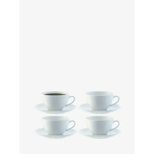 LSA Dine Cappuccino Cup Saucer Curved 0.35L, Set of 4