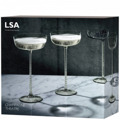 LSA Champagne Braid/dawn Pink Theatre Flute 120ml (Set of 2)