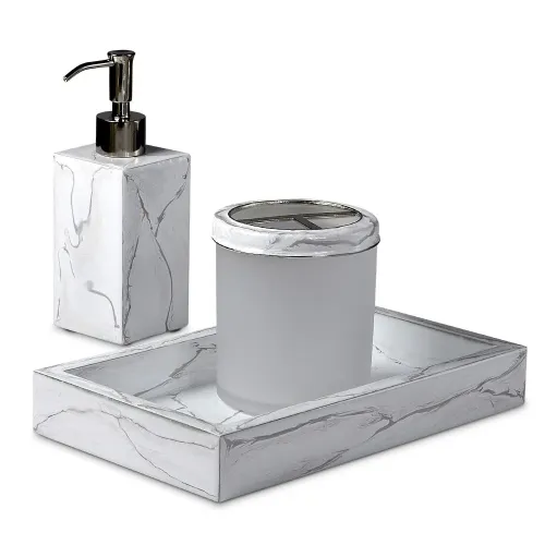 Mike and Ally Arabesque Bath Accessories (Silver Leaf)