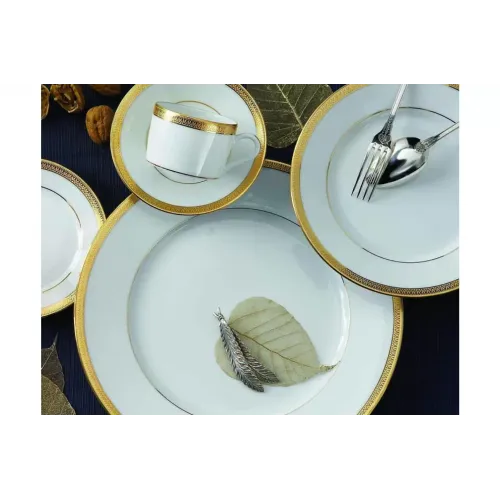 Black Gold Scallop Fine Porcelain 11-Piece Tea Set
