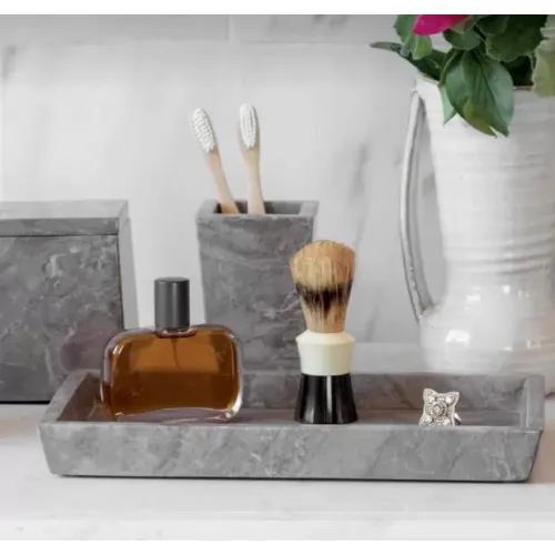 Velina Marble Soap Dish, Luxury Bath Accessories & Decor