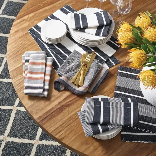 Amalfi Stripe Linen Napkins, Set of 4